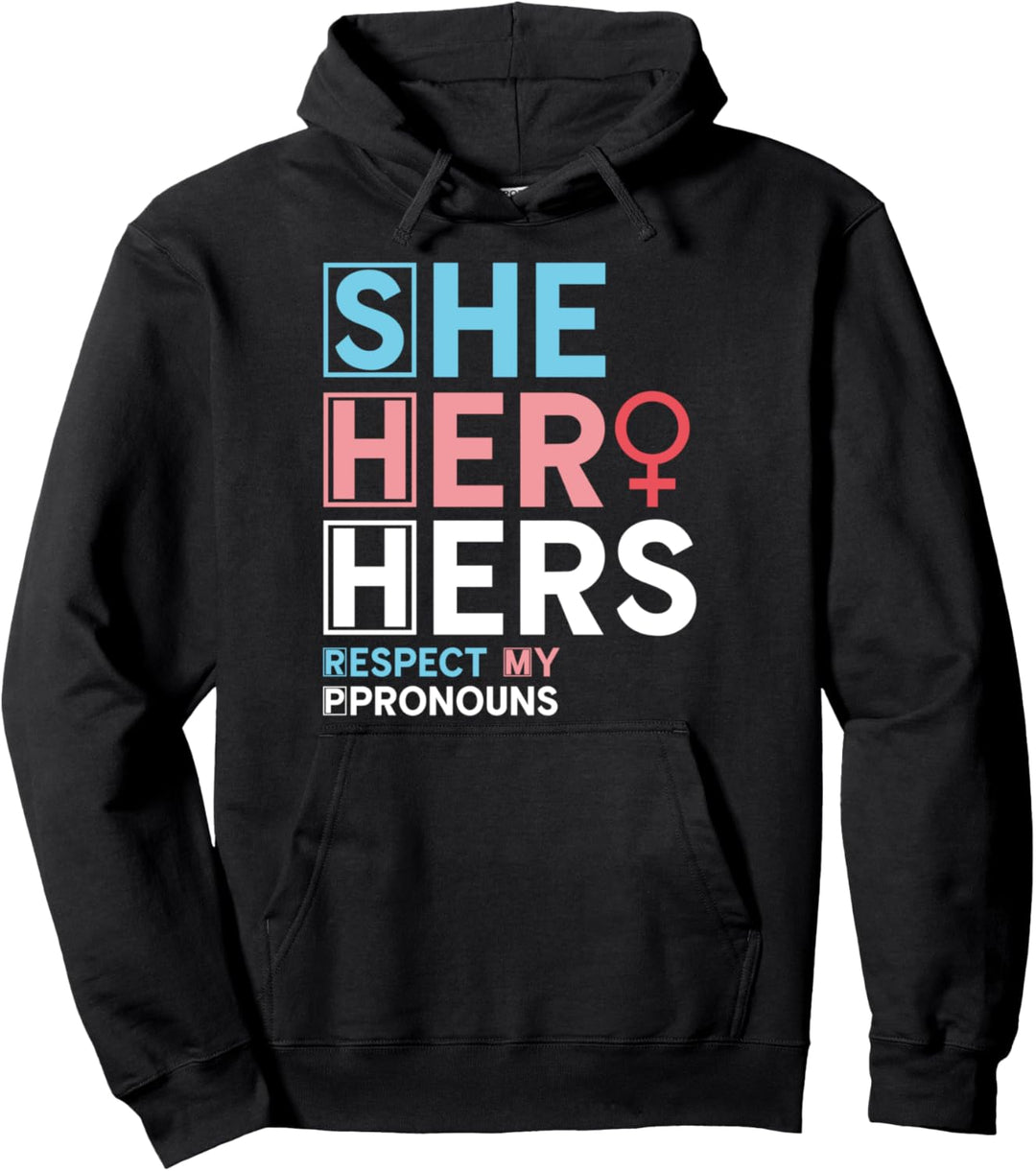 Transgender Frauen Pronomen Queer CSD LGBTQ Transsexuell Pullover Hoodie
