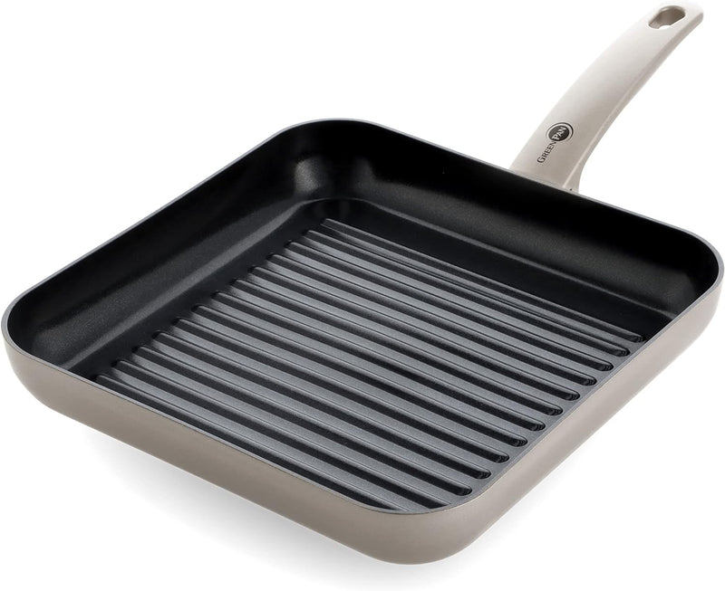 GreenPan Cambridge Rechteckige Grillfpanne (28 cm), gesunde keramische Antihaftbeschichtung, PFAS-fr