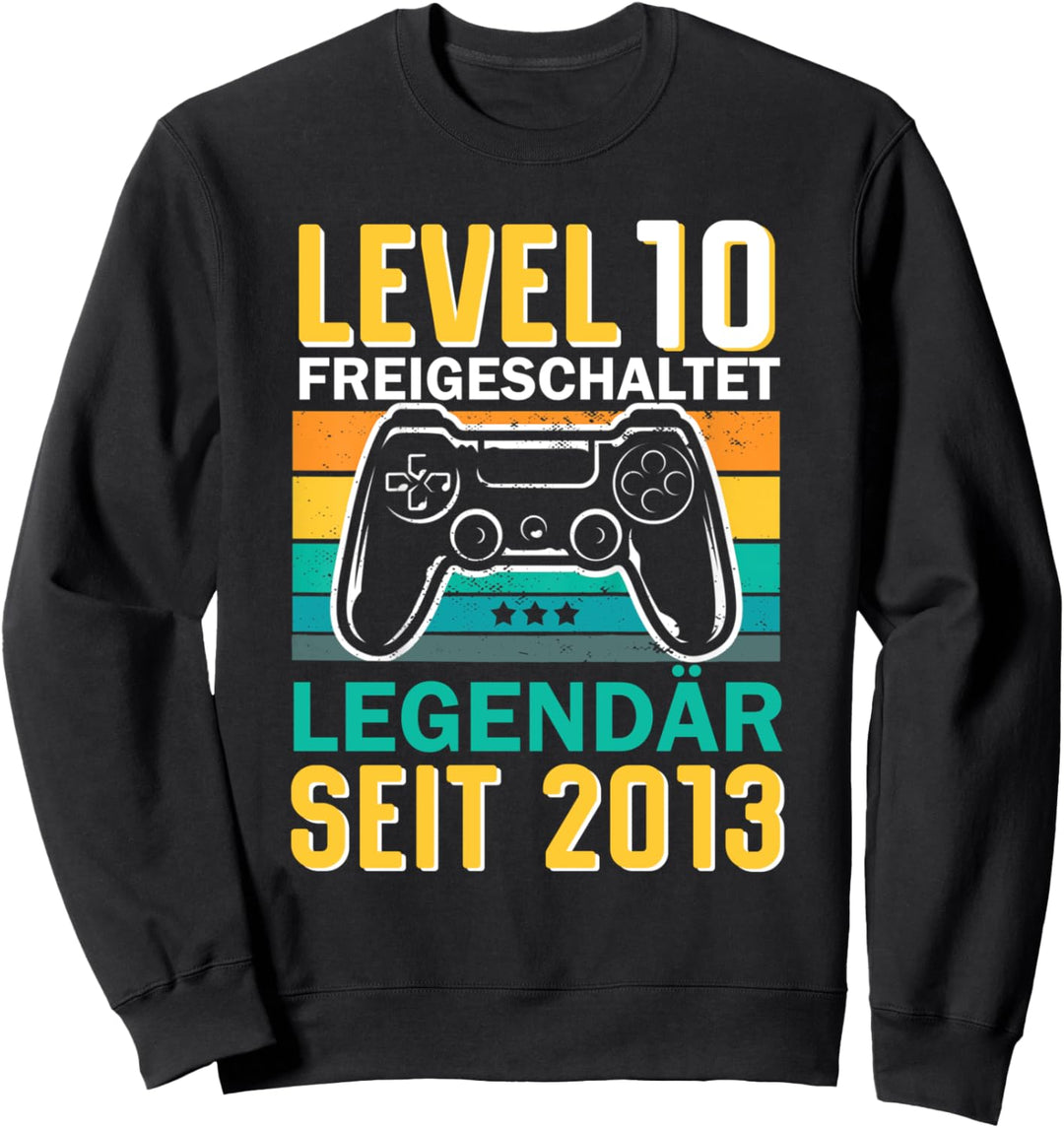 Level 10 Jahre Geburtstags Junge Gamer 2013 Geburtstag Sweatshirt