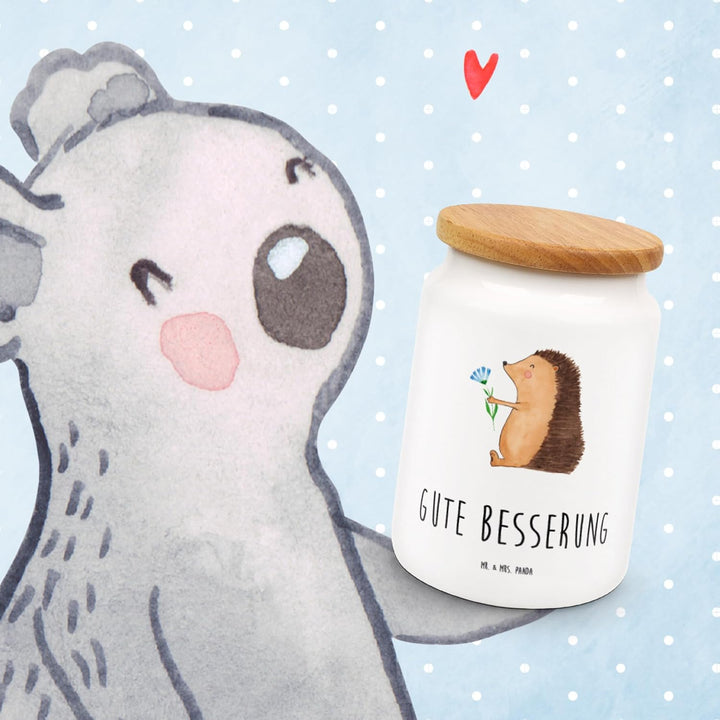 Mr. & Mrs. Panda zuckerdose Igel Blumen - Geschenk, Teedose, Krankenhaus, Gute Besserung, Vorratsbeh