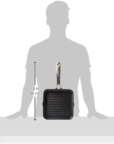 IBILI - Grillpfanne Titan, 23 cm, Aluminiumdruckguss, Anti-Haft, geeignet für Induktion 23 cms, 23 c