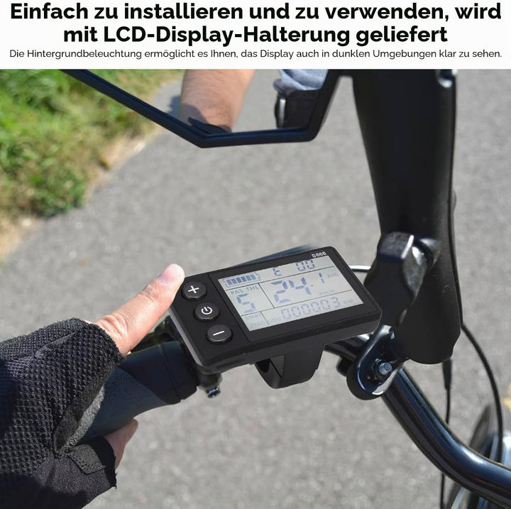 Elektrofahrrad-LCD-Display, Scooter-Umrüst-LCD-Panel-Teile mit wasserdichtem 6P-Anschluss für Elektr