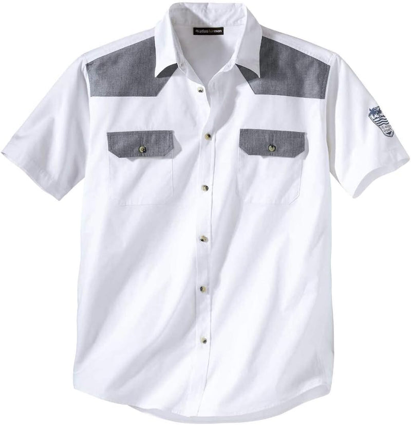 ATLAS FOR MEN - Herrenhemd - Kurze Ärmel - Verfügbar in grossen Grössen von M bis 5XL M Details in B