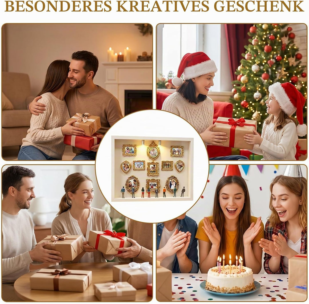 DIY Mini Museum Silhouette Box, Mini Figuren Menschen Museum, Foto Erinnerungsanzeige Set mit 11 Min