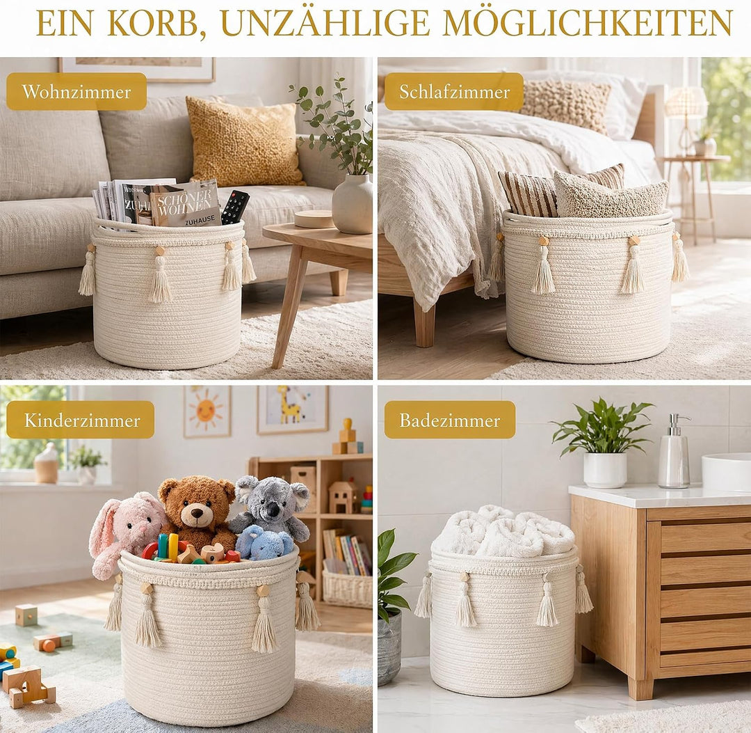 40L Aufbewahrungskorb Kinderzimmer Wickeltisch Organizer für Babys Kinder Spielzeug Korb, Bohemien Q