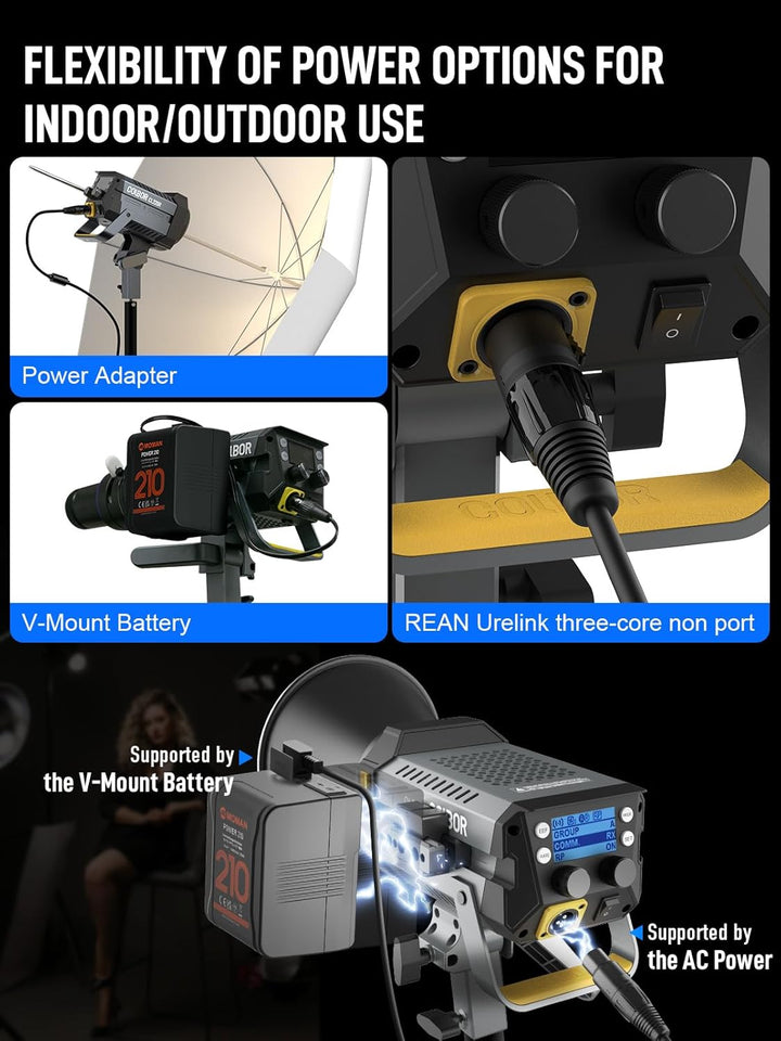 Videoleuchte, Colbor CL220R RGB 220W Dauerlicht mit M/G Balance 2700-6500K CRI96+ Bowens Mount Light
