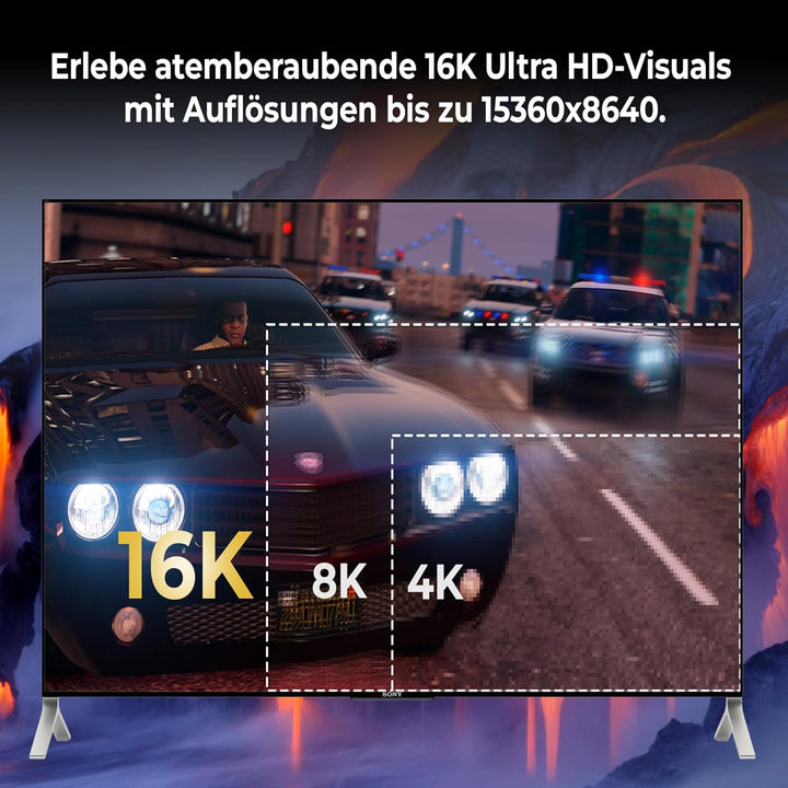 Ultra HDTV Neuestes DisplayPort 2.1 Kabel 3m - 8K@60Hz, 4K@60/120/144Hz, 5K@60Hz, 2K@165/240Hz - Kom
