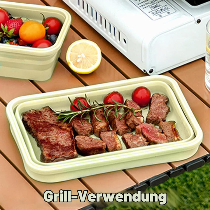 Zusammenklappbare Frischhaltedosen mit luftdichtem Deckel und Entlüftungsventil, 2000 ml, stapelbare