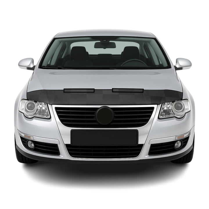 OMAC Haubenbra Steinschlagschutz kompatibel mit VW Passat B6 2005-2010 Kombi Kariert Halb Schwarz,Ka