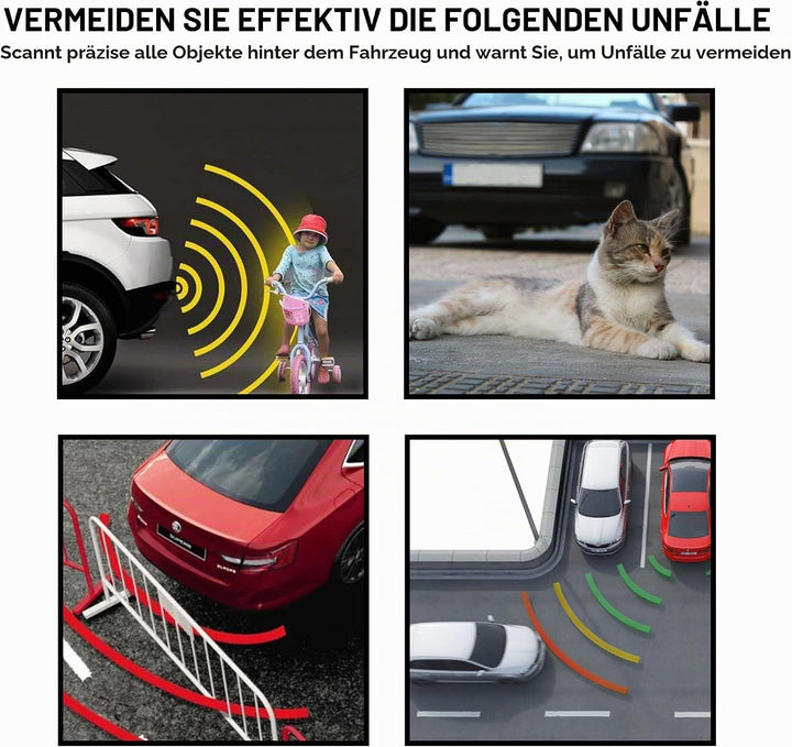CoCar Auto Rückfahrwarner Einparkhilfe 8 Sensoren Einparkassistent Einparksystem PDC + LED Anzeigen