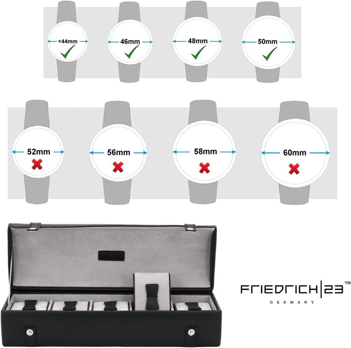 REDFORD 5 die klassiche Uhrentruhe von Friedrich|23 - Uhrenbox für 5 Armbanduhren