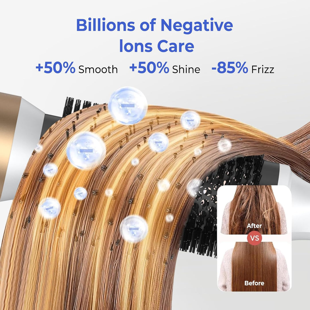 Airstyler 5 IN 1 Hairstyler, 1000W Lockenstab Föhnbürste mit warmluftbürste，rundbürstenföhn, Lockens