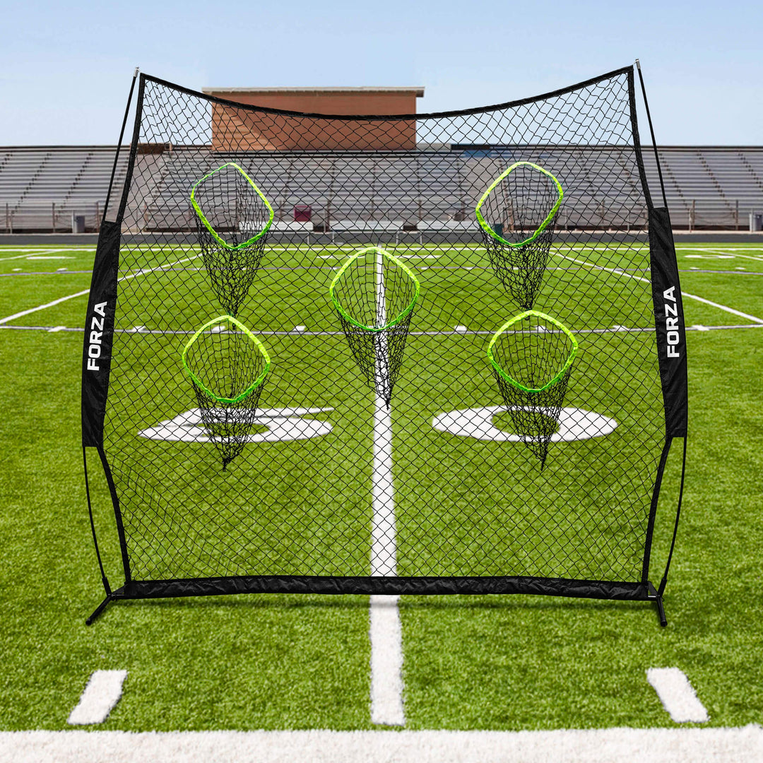 FORZA American Football Training Quarterback Netz - 2,4m x 2,4m tragbares QB Solo Trainer Fussball m
