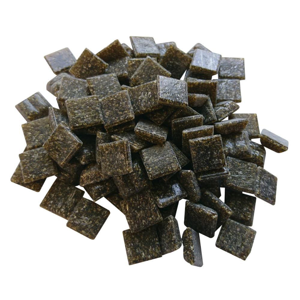 Glasmosaik 900g – Glassteine zum Basteln &amp; DIY in Dunkelbraun – Bastelset mit Mosaiksteinen für Erwa