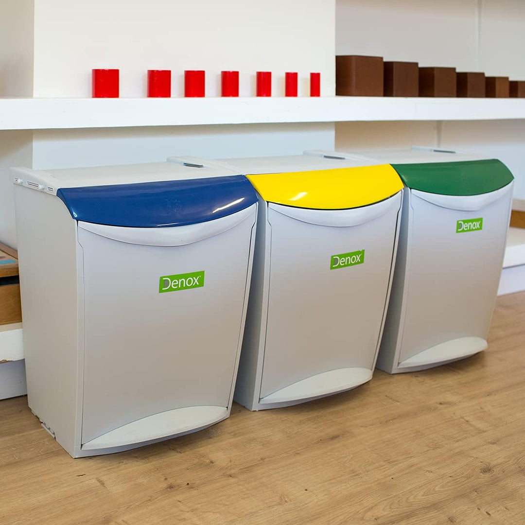 Denox Ecosystem Abfalleimer, 25 l Zentimeter Amarillo y gris Gelb, Gelb