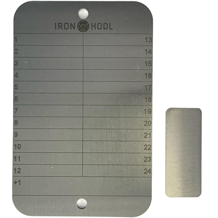 IRON HODL Steel Wallet Single inkl. Testplatte - 24+1 Recovery Seed Phrase Metallplatte Cold Wallet