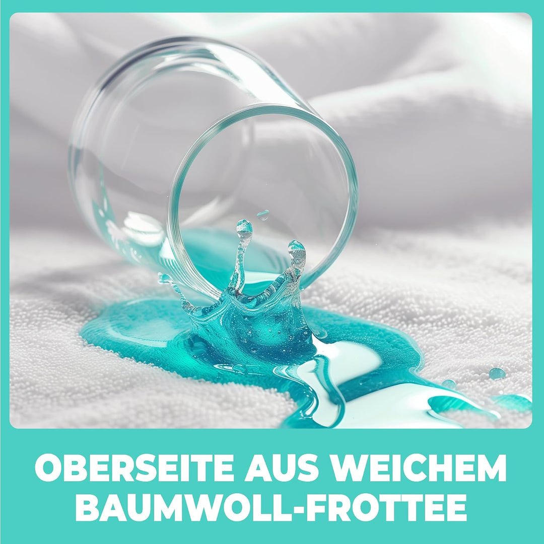 Matratzenschoner 90 x 200 cm Wasserdichte 2 Stk. Matratzenauflage aus Baumwolle Nässeschutz Inkontin