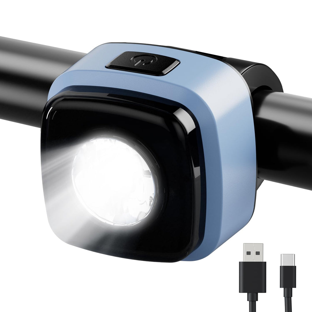 OnMeto Fahrradlicht vorne, IPX5 Wasserdicht Frontfahrrad Lampe Fahrrad licht，USB Type-C Wiederauflad