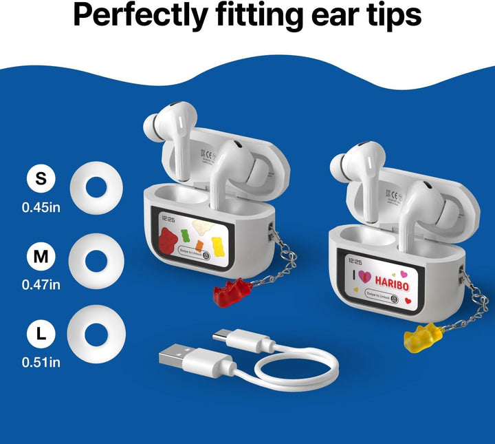 HARIBO Bluetooth Kopfhörer Kabellose In-Ear-Kopfhörer mit LCD-Touchscreen Case, Bluetooth 5.4 TWS, N