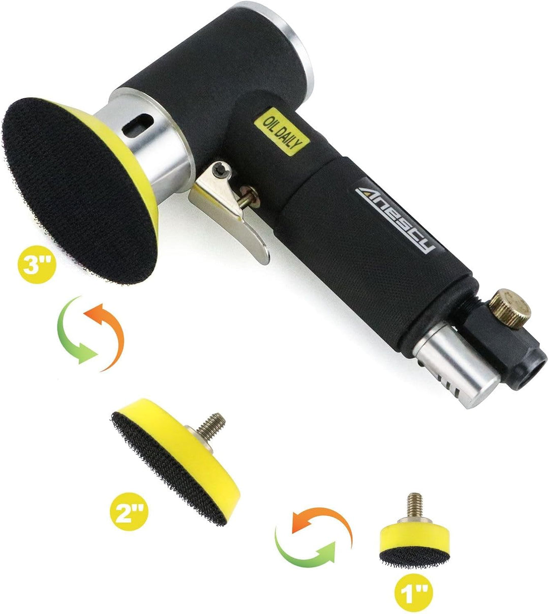 Mini Druckluft Poliermaschine Exzenterschleifer Schleifmaschine Polierer 25mm 50mm 75mm Schleifschei