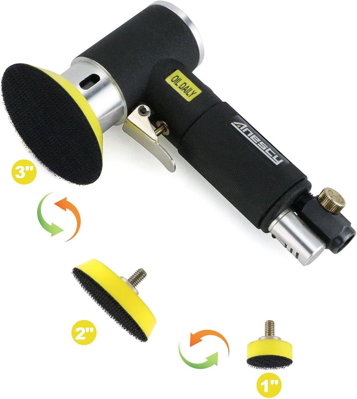 Mini Druckluft Poliermaschine Exzenterschleifer Schleifmaschine Polierer 25mm 50mm 75mm Schleifschei