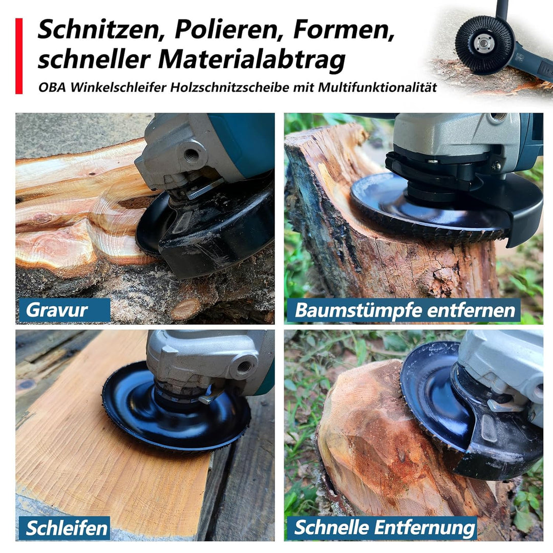 OBA Holz schleifscheibe für winkelschleifer 115mm Holzschnitzscheibe frässcheibe,Wolframcarbid HolzS