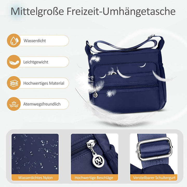 DIRRONA Damen Umhängetasche Casual Gross Kapazität Schultertasche Wasserdicht Damen Reise Arbeit Läs