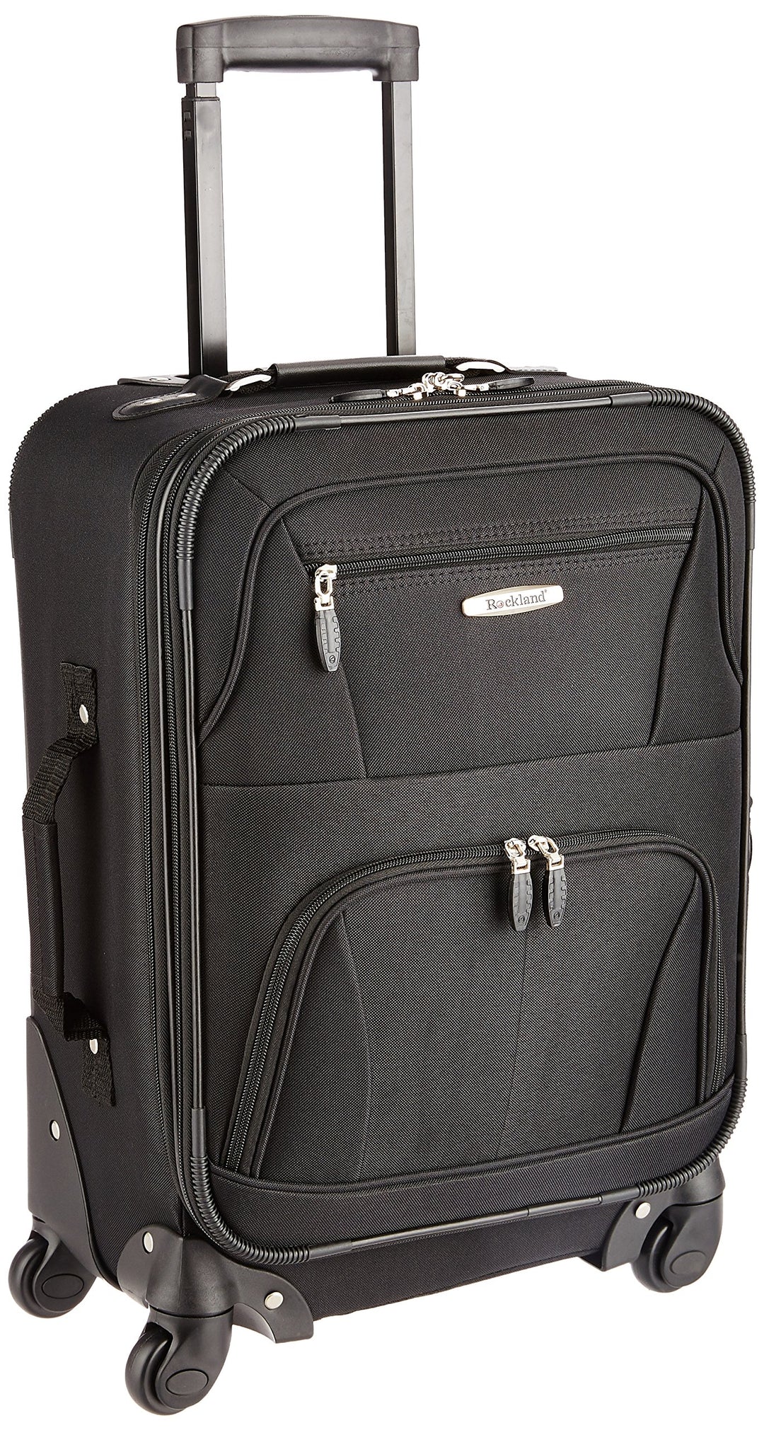 Rockland Luggage 19 Inch Erweiterbarer Spinner Carry On, Schwarz, Einheitsgrösse, 48,3 cm erweiterba