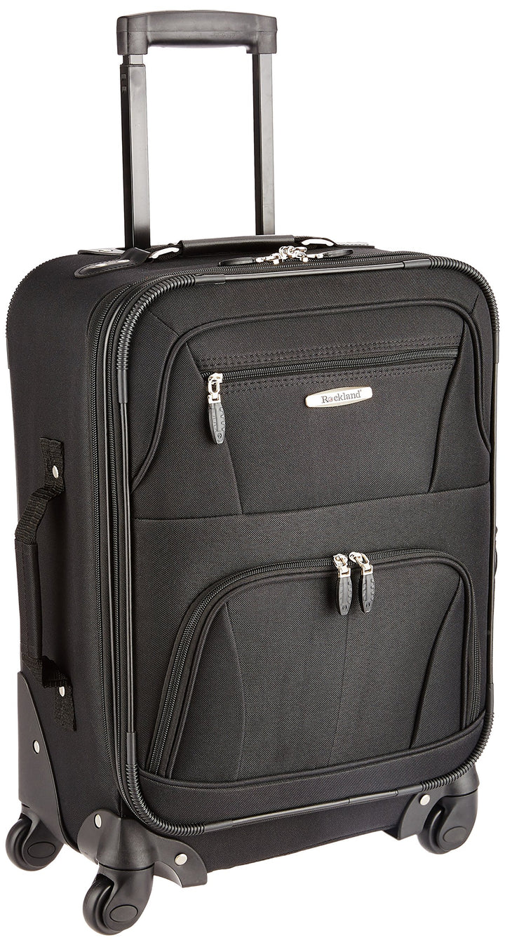 Rockland Luggage 19 Inch Erweiterbarer Spinner Carry On, Schwarz, Einheitsgrösse, 48,3 cm erweiterba