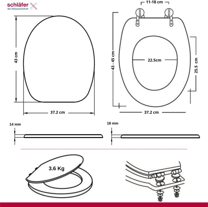 Schläfer 4655101 WC-Sitz"Soft Close" MDF lackiert, weiss