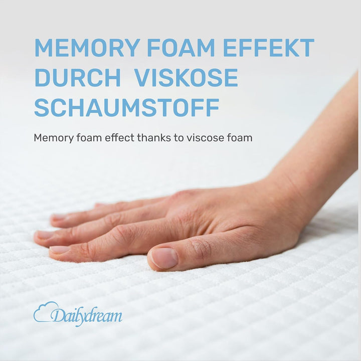 Dailydream Topper 140x200cm aus Memory Foam, 5 cm hoch | Edition Clean Ocean, H1/2, Matratzentopper
