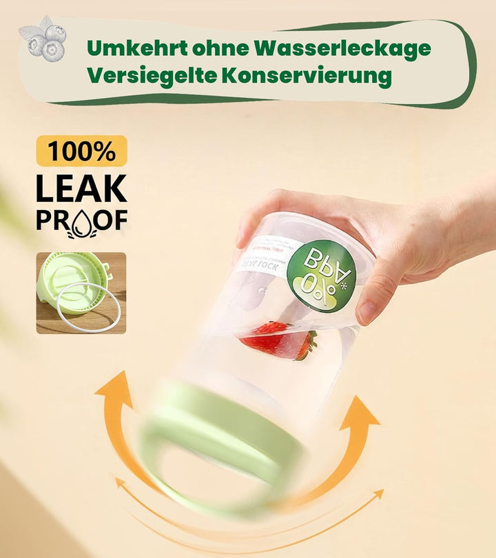 Ugotit Müslibecher to Go mit Löffel, 360ml+560ml Joghurtbecher to Go, 4er Grün,rosa,gelb&amp;lila, Grün,