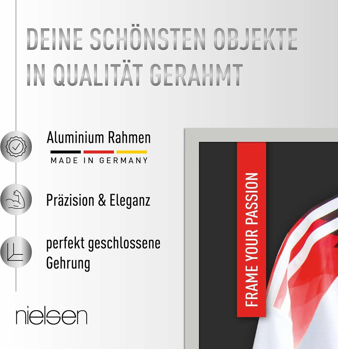 nielsen Aluminium Bilderrahmen Framebox II, 60x80 cm, Silber Matt, Polystyrolscheibe Silber Matt 60