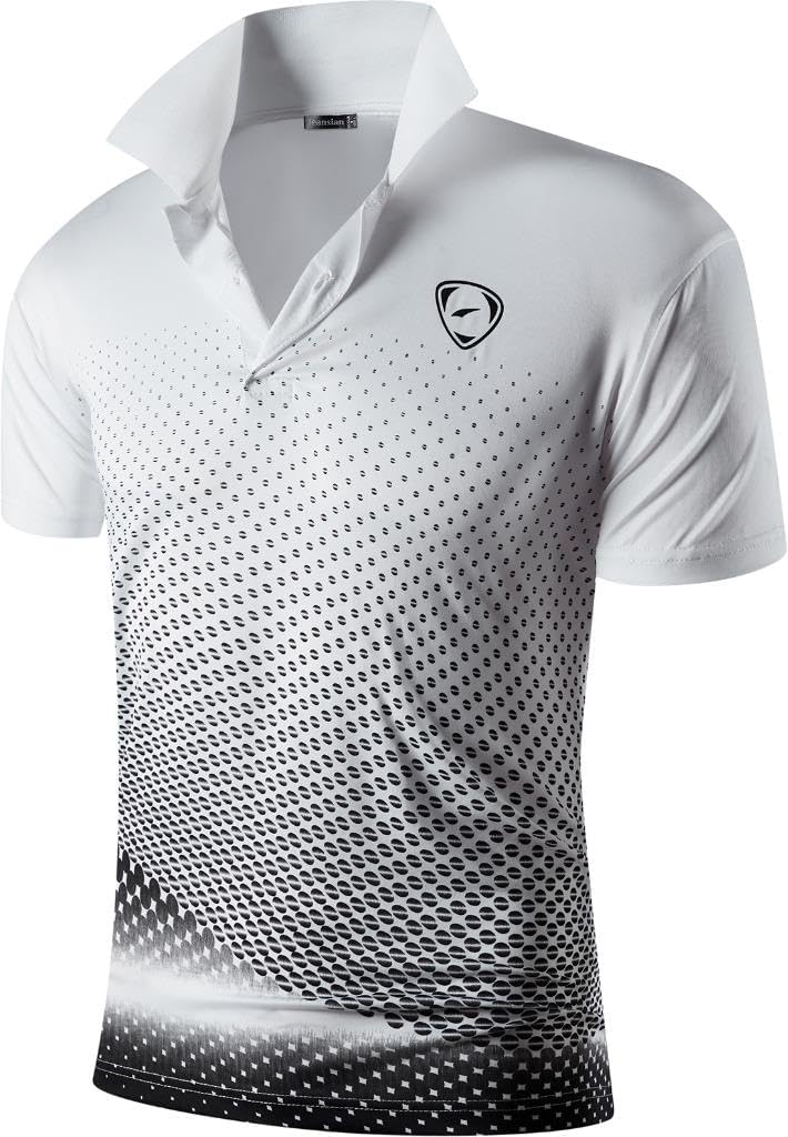 Jeansian Herren Kurzarm Passform Sport Polo Tee Shirts T-Shirts Tops Poloshirt Golf Tennis Picklebal