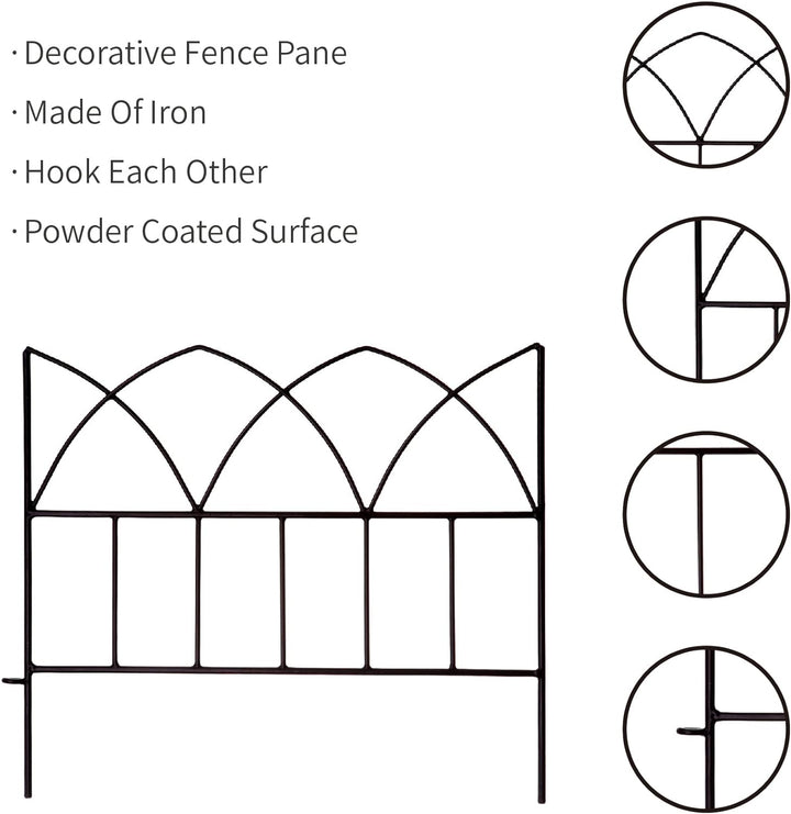 SCENDOR GARDEN 5er-Pack Dekorative Zaunpaneele 45X40X0.5cm Rostfrei Hundezaun für Outdoor Faltbare L