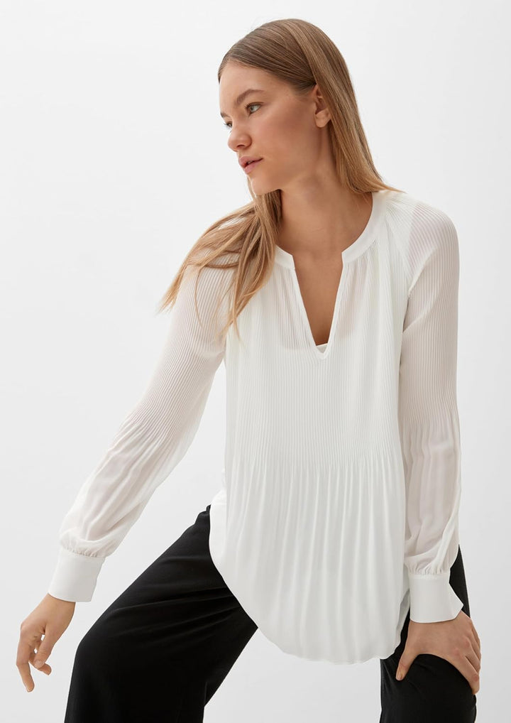 s.Oliver Black Label Damen 2102619 Bluse 34 0200 Creme, 34 0200 Creme