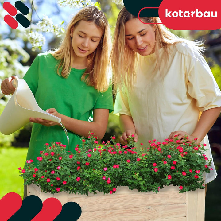 KOTARBAU® Blumenkasten - 60 x 60 x 30 cm - Pflanzkasten mit Vlies - Pflanzkübel gross aussen - Balko