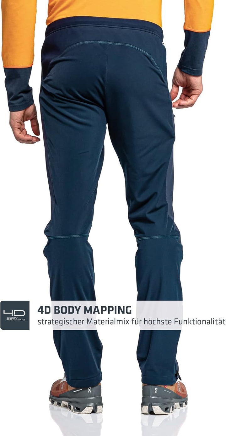 Schöffel Herren Softshell Pants Rinnen M, Wind- und Wasserabweisende Winter Wanderhose mit Body Mapp
