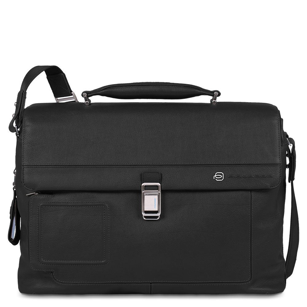 Piquadro Vibe Laptoptasche mit Zwei Fächern und 30 cm schwarz M - Schwarz, - Schwarz