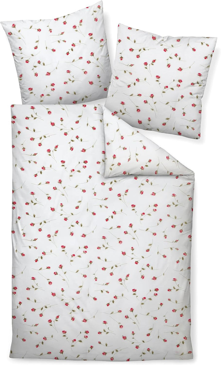 Janine Design Seersucker Bettwäsche Tango 2174-21 paradierot 1 Bettbezug 155 x 220 cm + 1 Kissenbezu