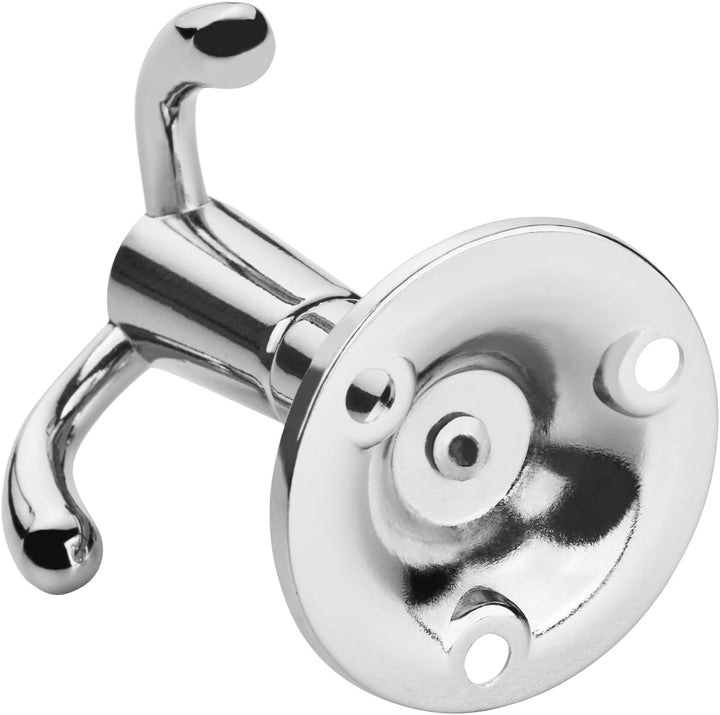 10 x Drehhaken TROMSO 3-fach Chrom poliert 53 x 50 mm Sockel Ø 40 mm BA 25 mm Aluminium Haken Garder