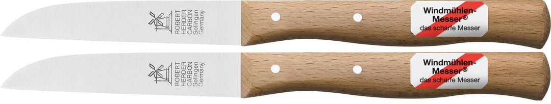 2 x Gemüsemesser, kleines Küchenmesser mit Holzgriff, Schälmesser, 8,5 cm Herder Windmühlenmesser Kl