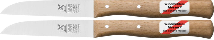 2 x Gemüsemesser, kleines Küchenmesser mit Holzgriff, Schälmesser, 8,5 cm Herder Windmühlenmesser Kl