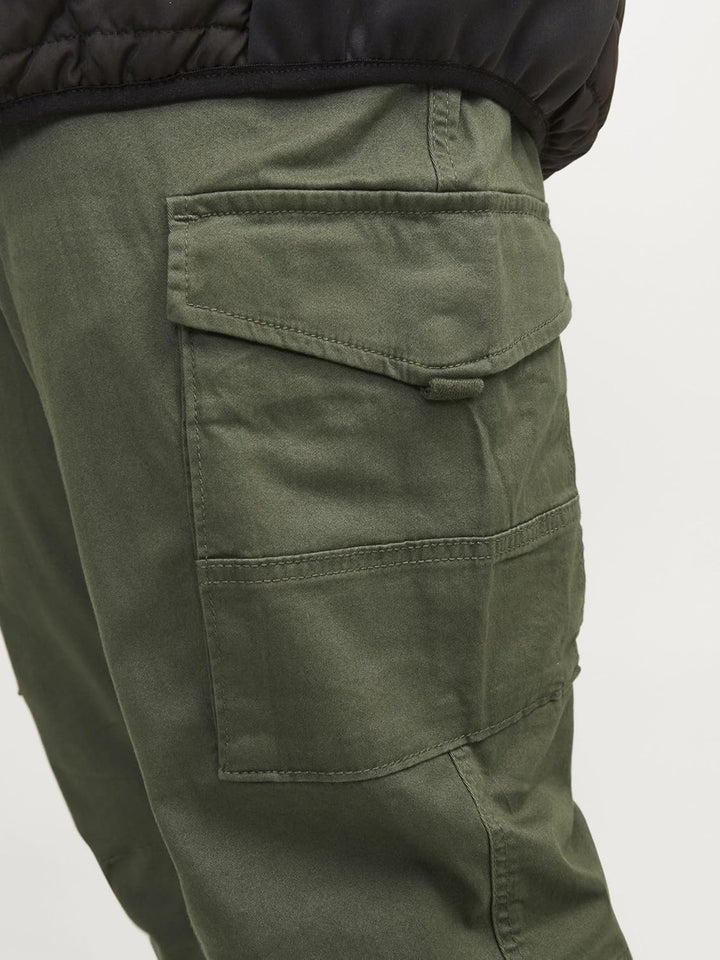 Jack & Jones Male Cargo-Hose Plus Size Slim Tapered Fit Cargo-Hose 40W / 30L Olive Night, 40W / 30L