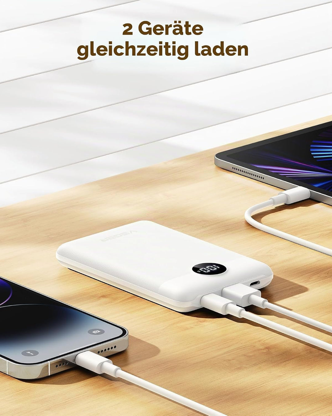 VEGER Power Bank Mini 22.5W, 10000mAh Powerbank Klein Aber Stark, Ultra Slim Leicht Externe Handyakk