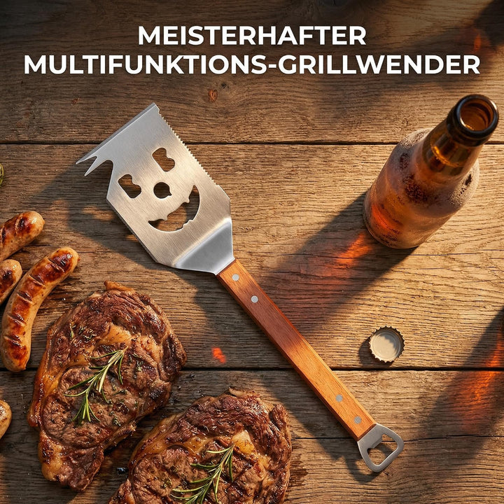 Multifunktionaler Grillwender und -Gabel,Maslasee geeignet für Grillgeräte, multifunktionales Grillb