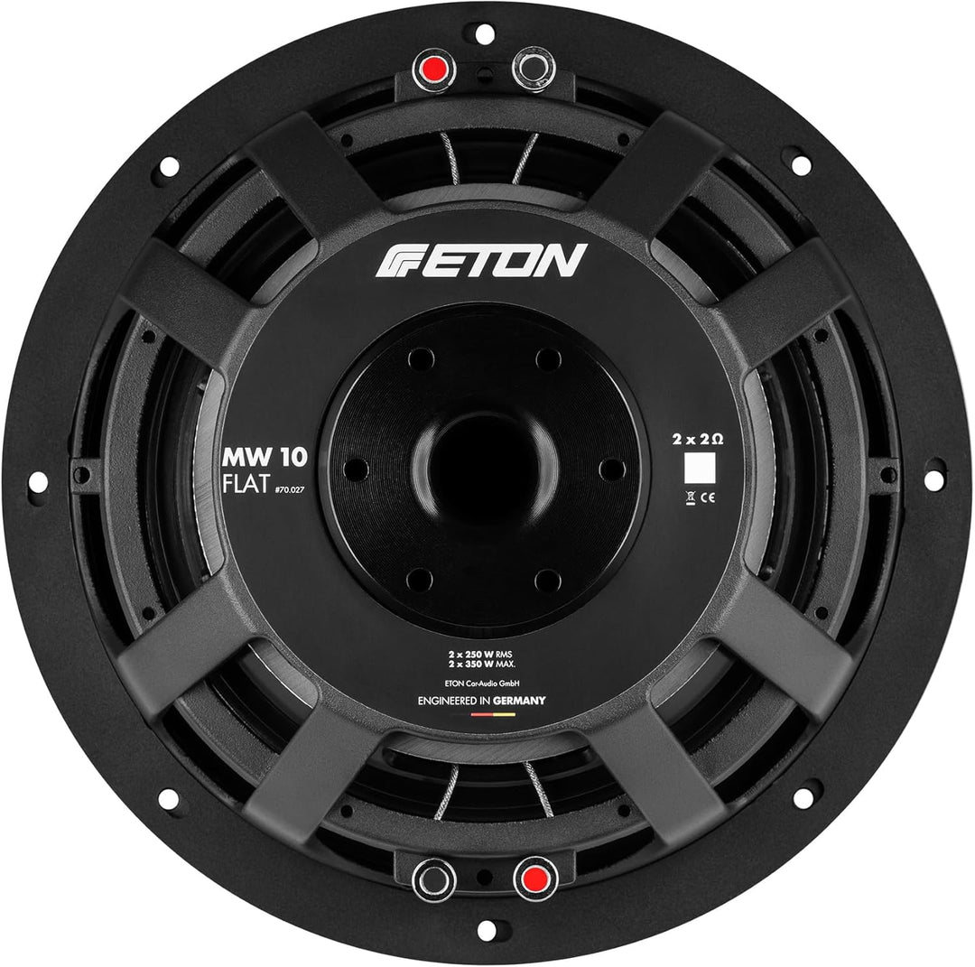ETON MW 10 Flat – Kraftvoller, Flacher 25 cm / 10 Zoll Subwoofer, Langhub Bass fürs Auto, Tiefton La