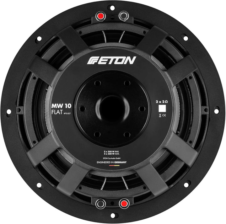 ETON MW 10 Flat – Kraftvoller, Flacher 25 cm / 10 Zoll Subwoofer, Langhub Bass fürs Auto, Tiefton La