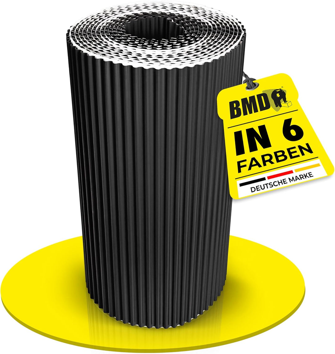 BMD Kaminanschlussband Wandanschlussband 300 mm x 5 m plissiert (schwarz (RAL 9005)) Kaminanschluss