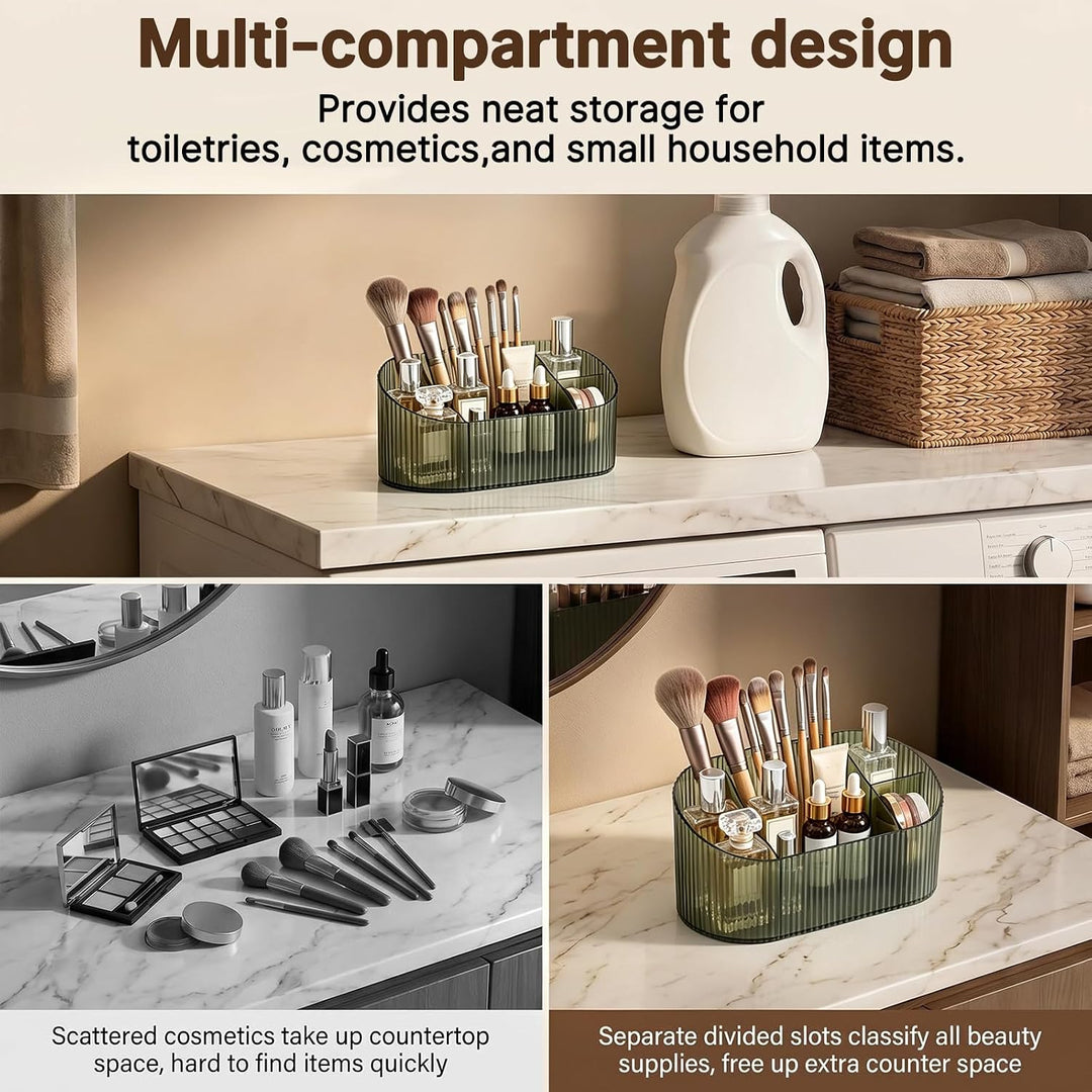 Acryl Kosmetik Organizer mit 5 Fächern, Grosse Kapazität Schminktisch Aufbewahrung, Praktischer Pins